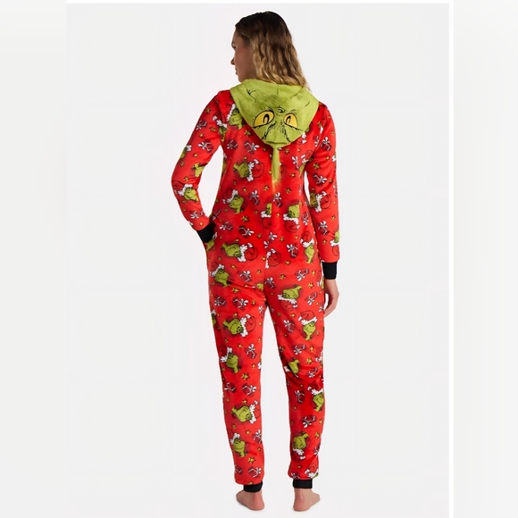 NWT Grinch Super Minky Union Suit w/pockets - Picture 2 of 4